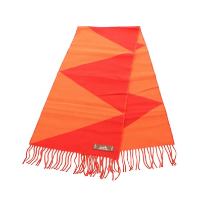 エルメス HERMES カザック ジグザグ マフラー 衣料品 カシミヤ オレンジ レディース オレンジ系 / レッド系 【中古】