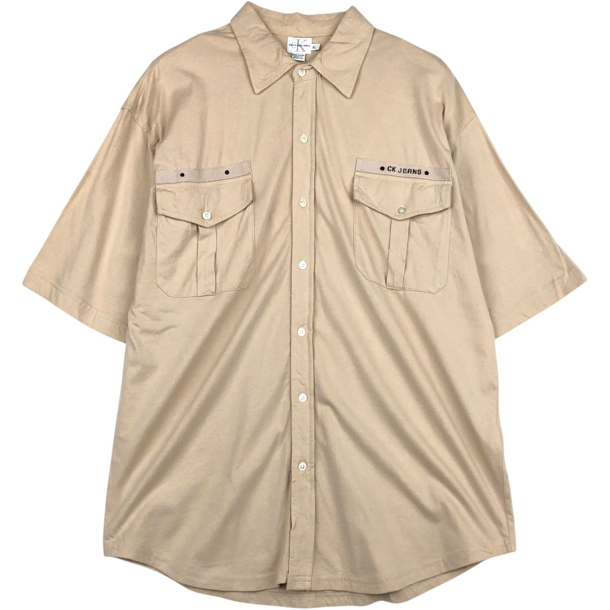 古着 90~00年代 カルバンクライン Calvin klein JEANS 半袖 コットンシャツ メンズXL相当 ヴィンテージ/eaa641578