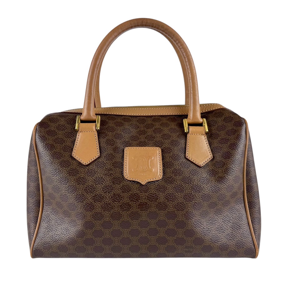 セリーヌ CELINE ハンドバッグ マカダム PVCコーティングキャンバス ブラウン レディース【中古】 z8142