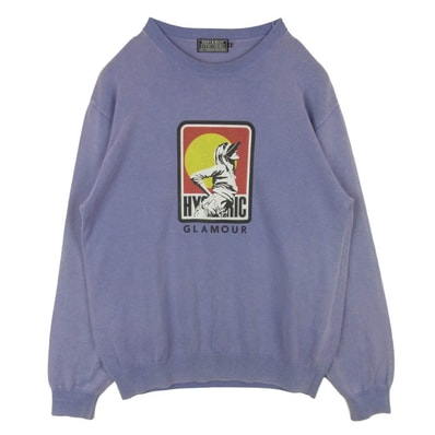 HYSTERIC GLAMOUR ヒステリックグラマー 26SS 02261NS04 HYSTERIC SUN GIRL ヒステリックサンガール フェード加工 クルーネック ニット セーター パープル系 M【中古】