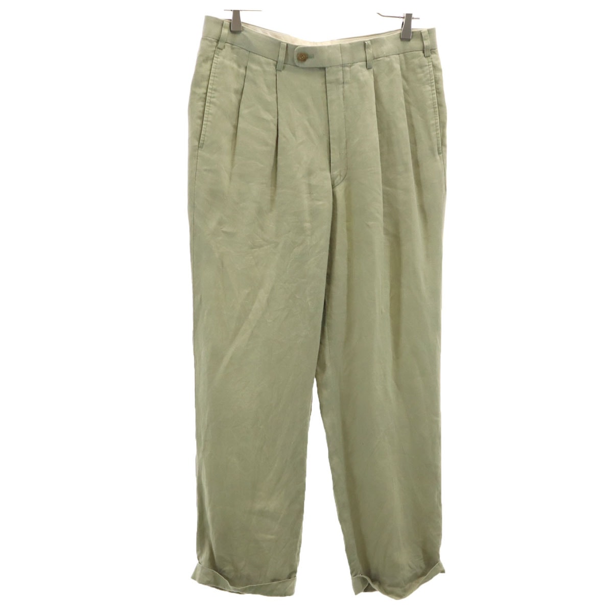 Burberrys バーバリーズ 90s リネン オールド スラックスパンツ 85 モスグリーン