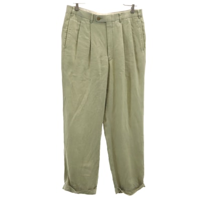 Burberrys バーバリーズ 90s リネン オールド スラックスパンツ 85 モスグリーン