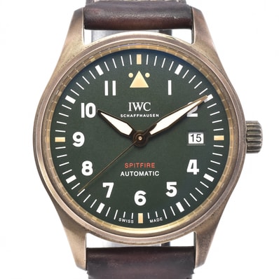 IWC IWC SCHAFFHAUSEN IW326806 パイロットウォッチ スピットファイア グリーン 自動巻き メンズ 箱・保証書付き D#147198