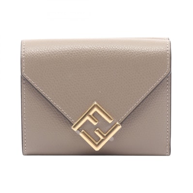 フェンディ FENDI FFダイヤモンド 三つ折り財布 財布 レザー レディース ベージュ系 8M0480ALV4F1N1G 【新品】