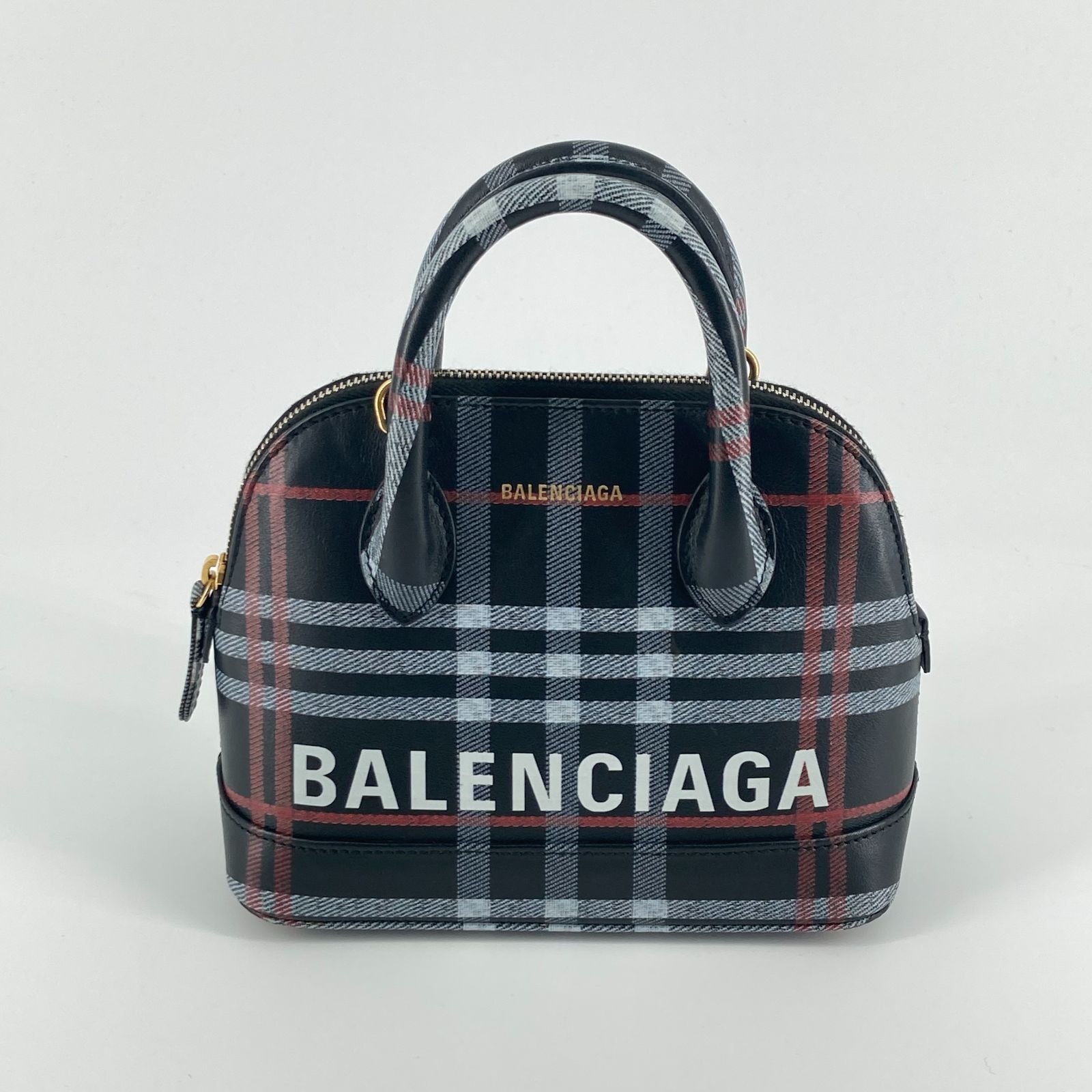 BALENCIAGA(バレンシアガ) ビルトップハンドル 528147 XXS 2WAY チェック柄 ハンドバッグ マルチカラー