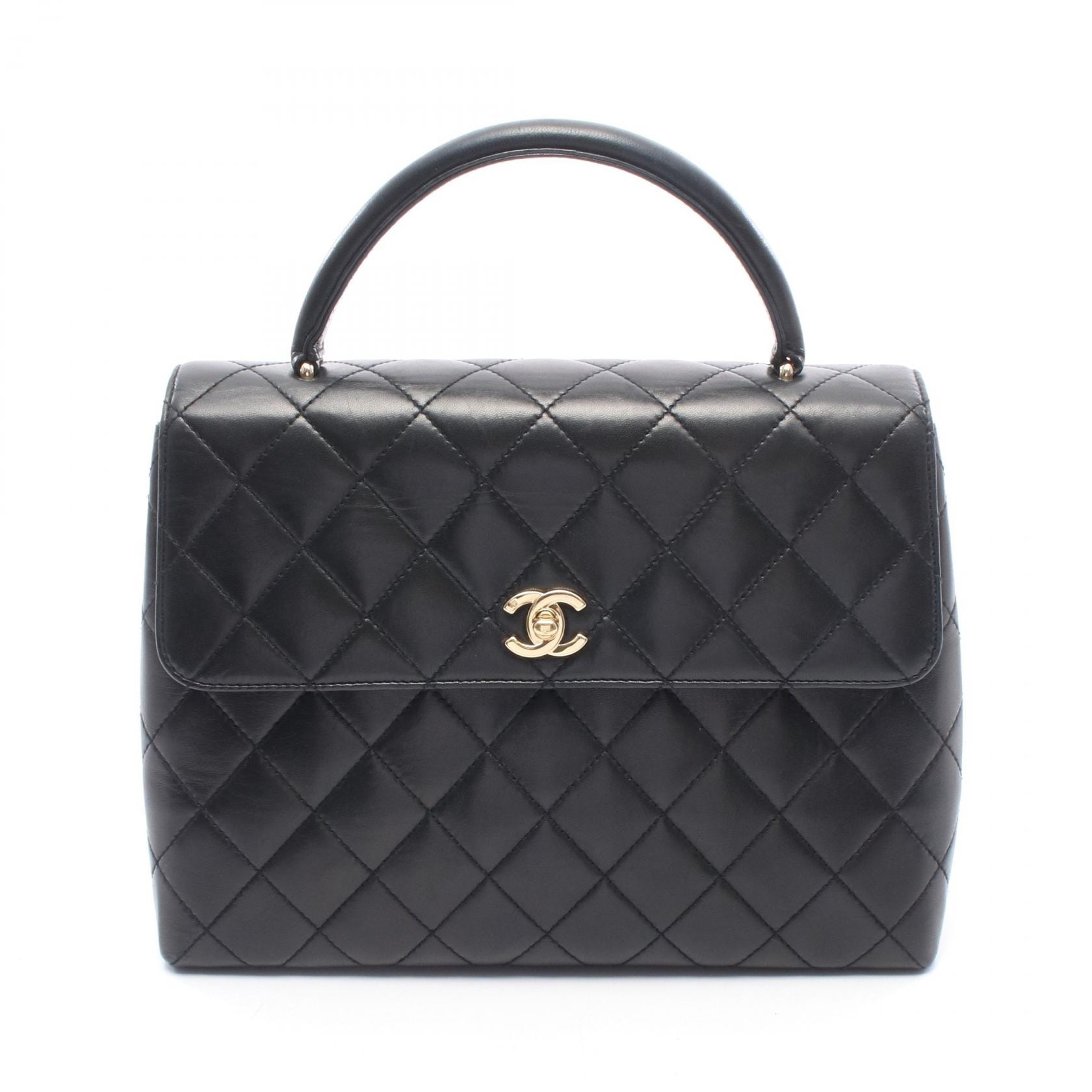 シャネル CHANEL マトラッセ ハンドバッグ バッグ ラムスキン(羊革) レディース ブラック系 A12397 【中古】
