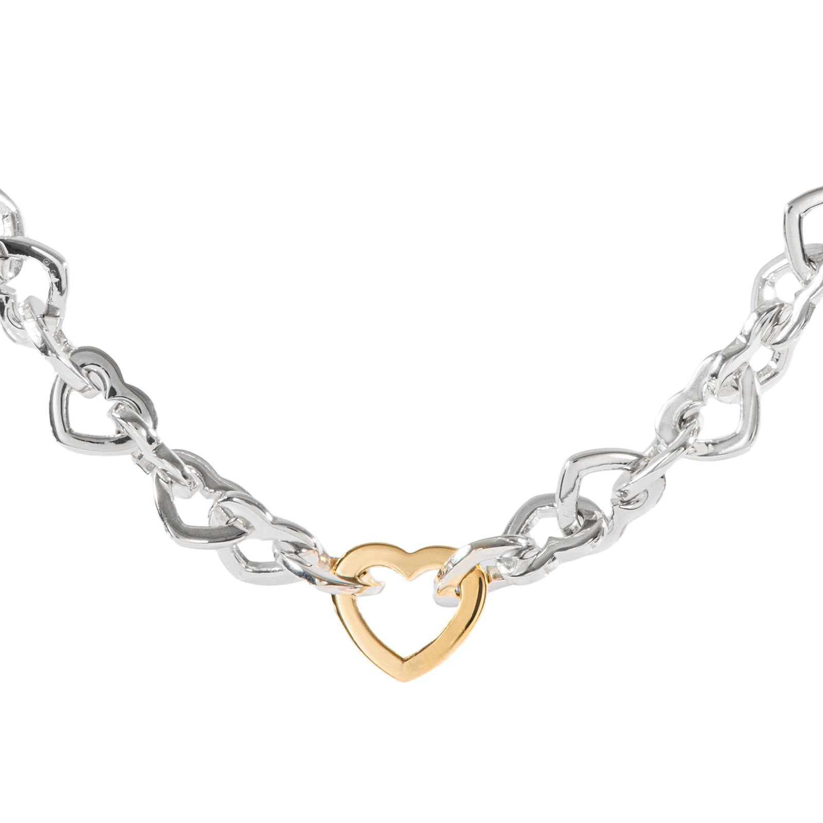 TIFFANY&Co. ティファニー ハートリンク ネックレス スターリングシルバー K18YG シルバー ゴールド【中古】