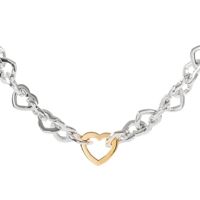 TIFFANY&Co. ティファニー ハートリンク ネックレス スターリングシルバー K18YG シルバー ゴールド【中古】