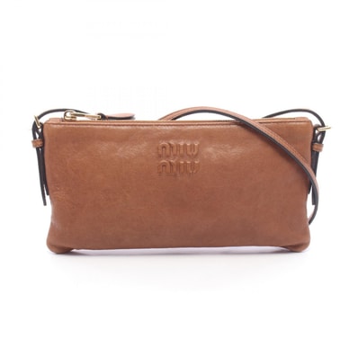 ミュウ ミュウ Miu Miu ショルダーバッグ バッグ レザー レディース ブラウン系 5NI007 【中古】
