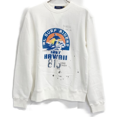ポロ ラルフローレン ホワイト HAWAII クルーネック スウェット S