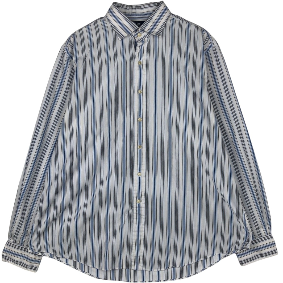 古着 ラルフローレン Ralph Lauren POLO by Ralph Lauren REGENT CUSTOM FIT 長袖 コットンストライプシャツ メンズXXL相当/eaa597739