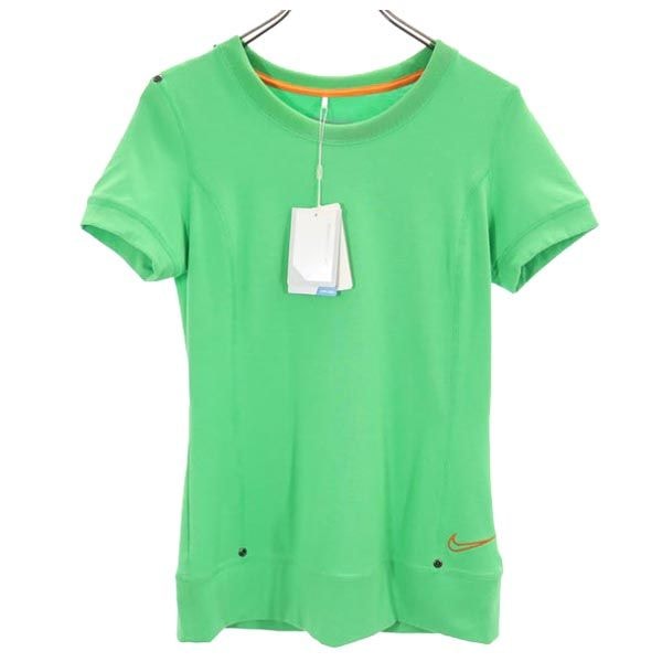 未使用 NIKE GOLF ナイキゴルフ ロゴ刺繍 ゴルフ 半袖 ハーフジップ Tシャツ M グリーン スポーツ ワンポイント