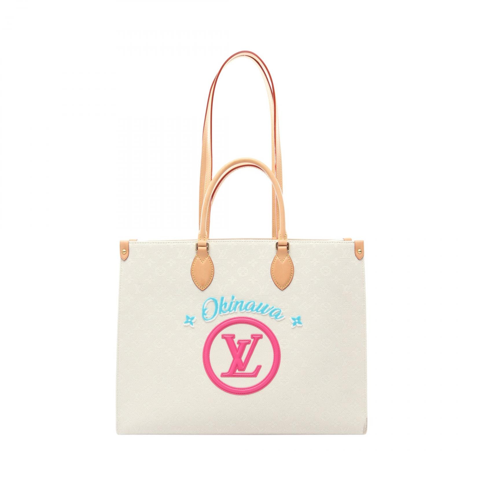 ルイ・ヴィトン LOUIS VUITTON オンザゴーGM 沖縄限定 2WAY トートバッグ バッグ キャンバス レディース ホワイト系 / マルチカラー M20644 【中古】