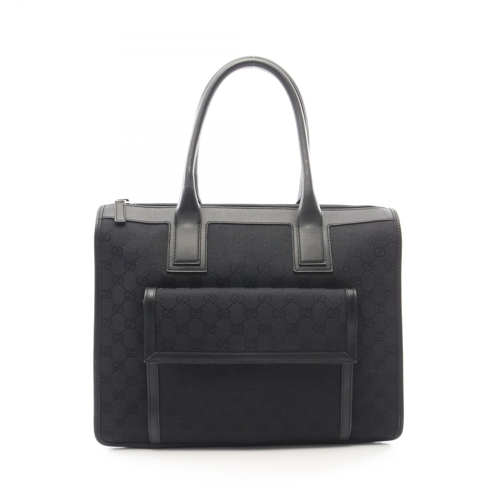 グッチ GUCCI GGキャンバス ハンドバッグ バッグ キャンバス レザー レディース ブラック系 000・0854 【中古】