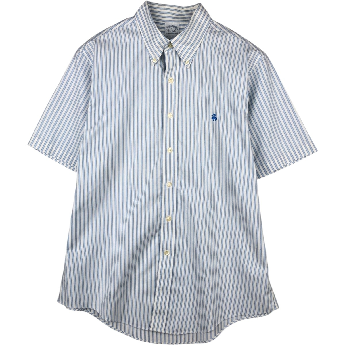 古着 ブルックスブラザーズ Brooks Brothers Est.1818 半袖 ボタンダウン ストライプシャツ メンズL相当/eaa623264