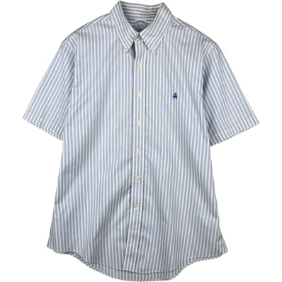 古着 ブルックスブラザーズ Brooks Brothers Est.1818 半袖 ボタンダウン ストライプシャツ メンズL相当/eaa623264