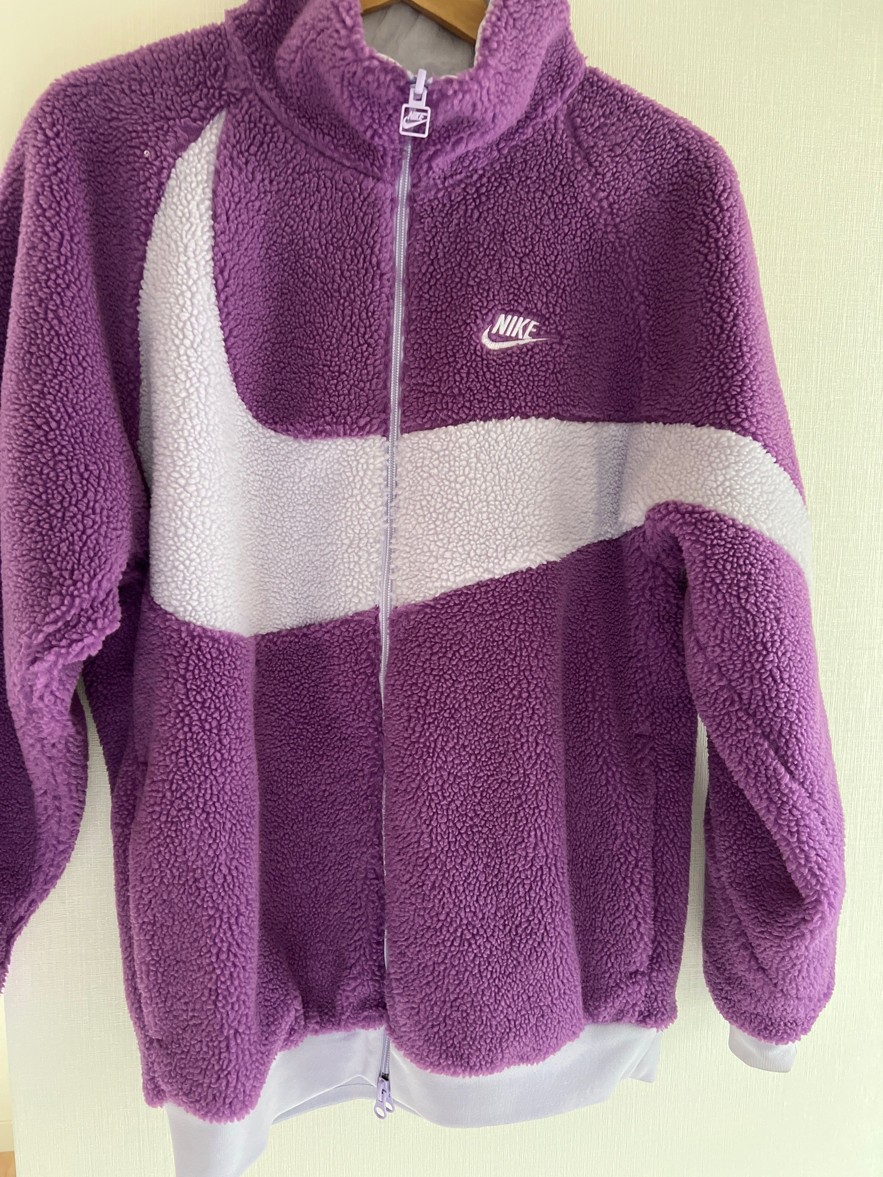 Nike Big Swoosh Reversible Boa Jacket "Purple Nebula/Violet Frost"