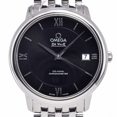 オメガ OMEGA 424.10.37.20.01.001 デビル プレステージ デイト CO-AXIAL ブラック 自動巻き メンズ 美品 保証書付き 腕時計 B#149569