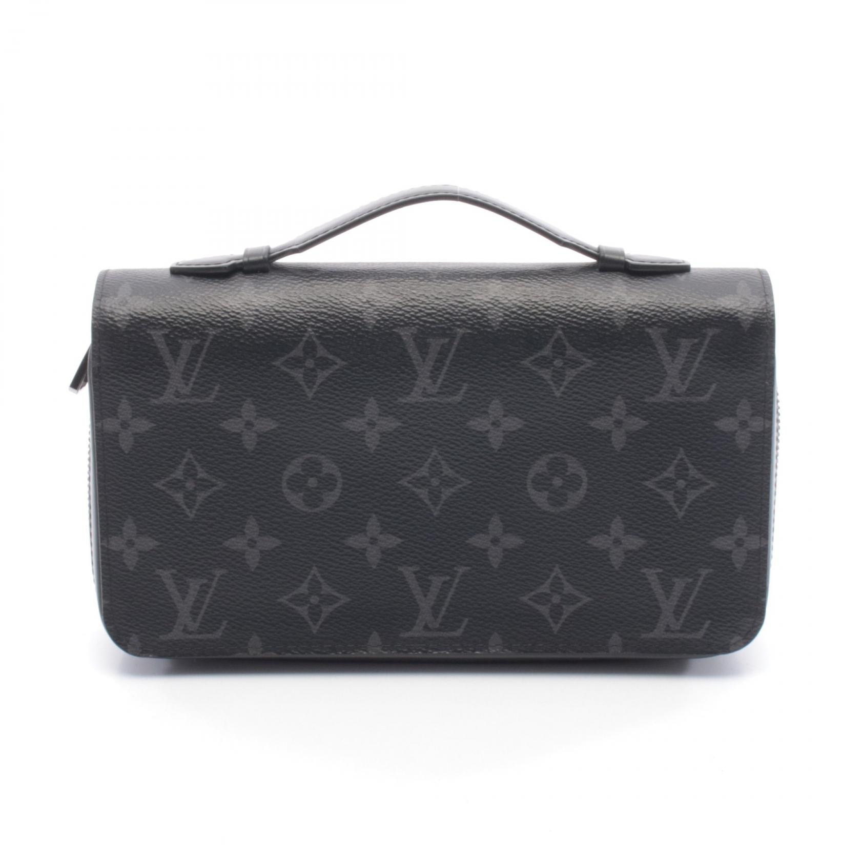 ルイ・ヴィトン LOUIS VUITTON ジッピーXL ラウンド長財布 財布 レザー PVC モノグラム・エクリプス メンズ ブラック系 M61698 【中古】