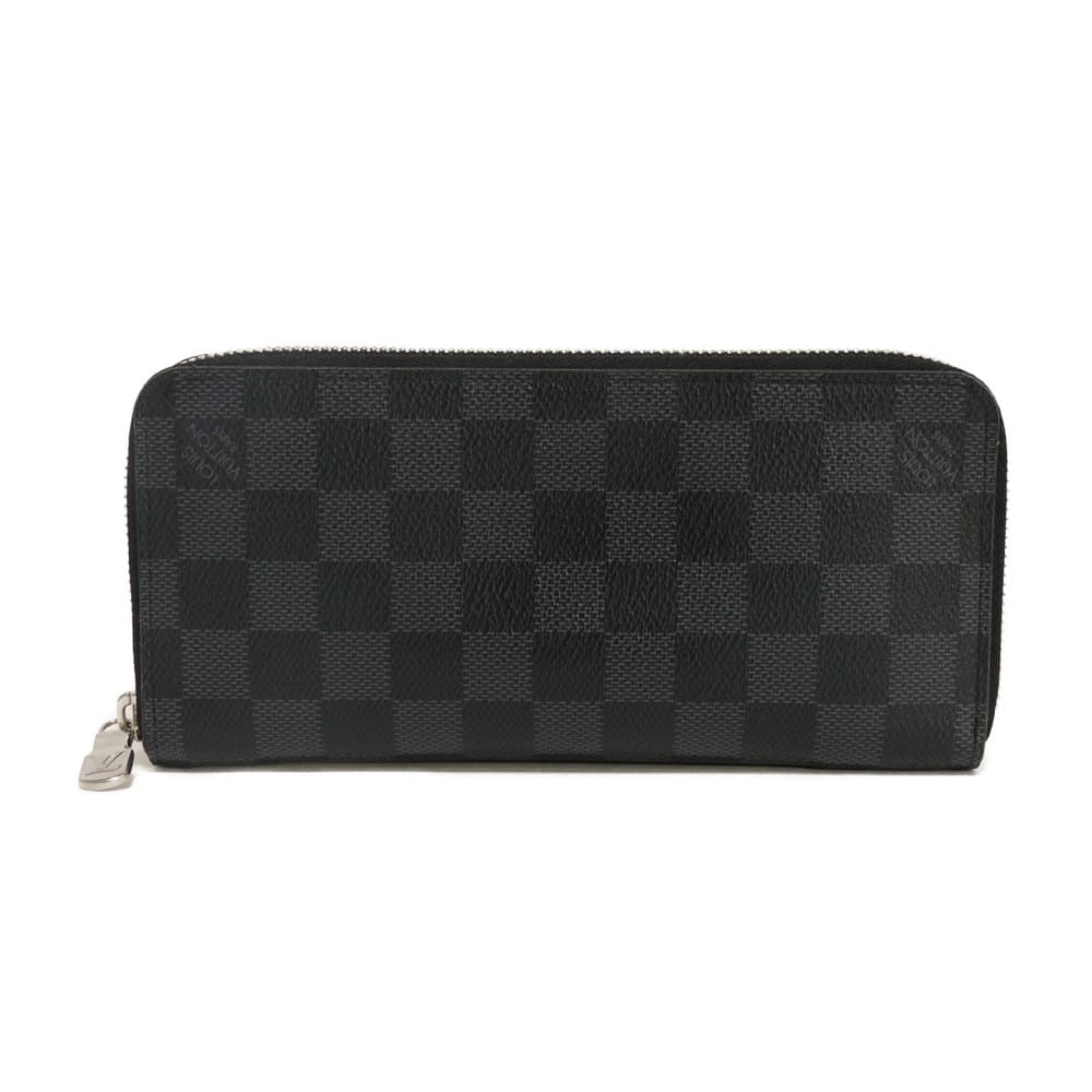 LOUIS VUITTON ルイ・ヴィトン ジッピーウォレット ヴェルティカル 新型 ロゴ ブラック グレー RFID ICチップ ラウンドファスナー コンパートメント 札入れ カードケース コインケース ダミエ グラフィット ノワール 長財布 N63095