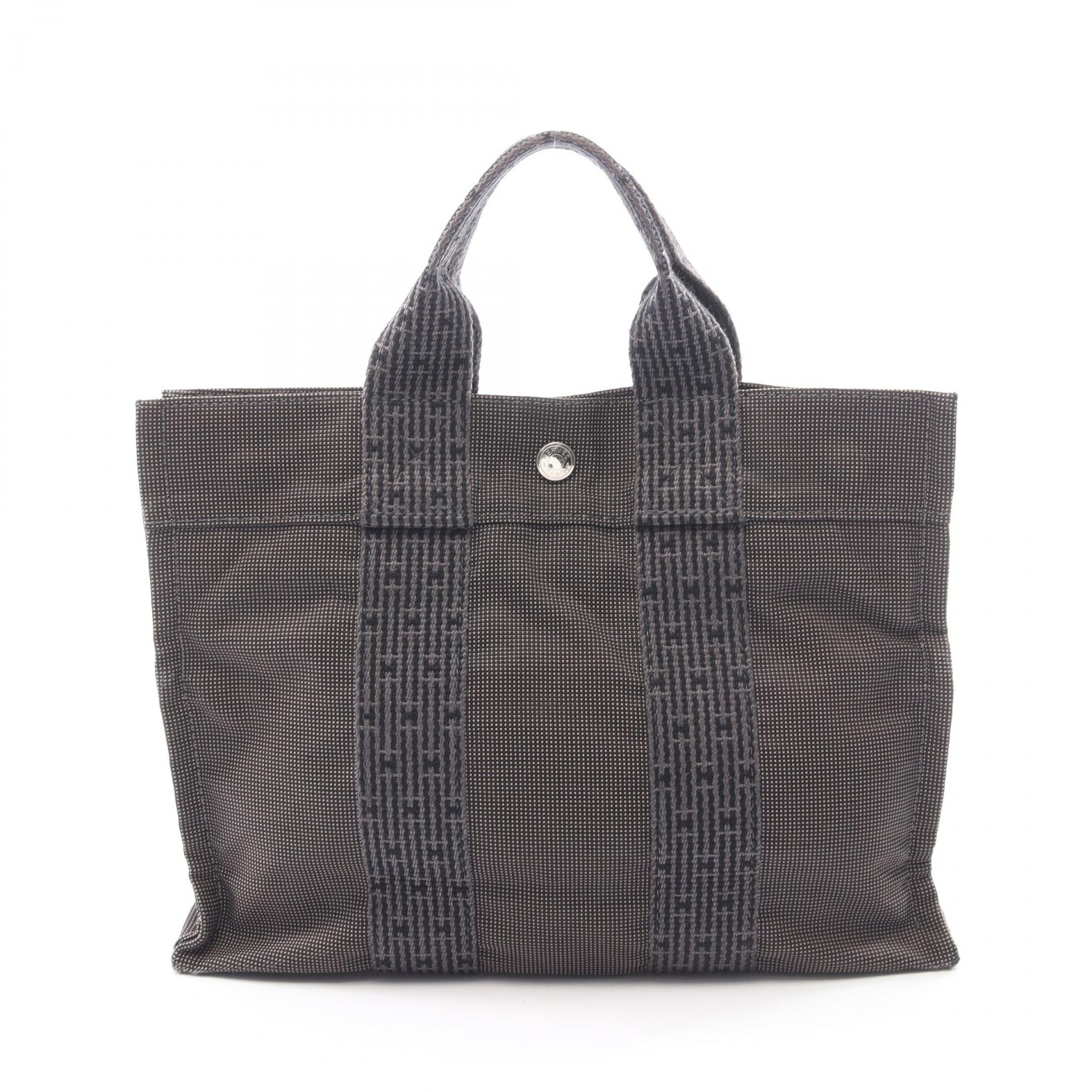 エルメス HERMES エールラインPM トートバッグ バッグ ナイロンキャンバス レディース グレー系 【中古】