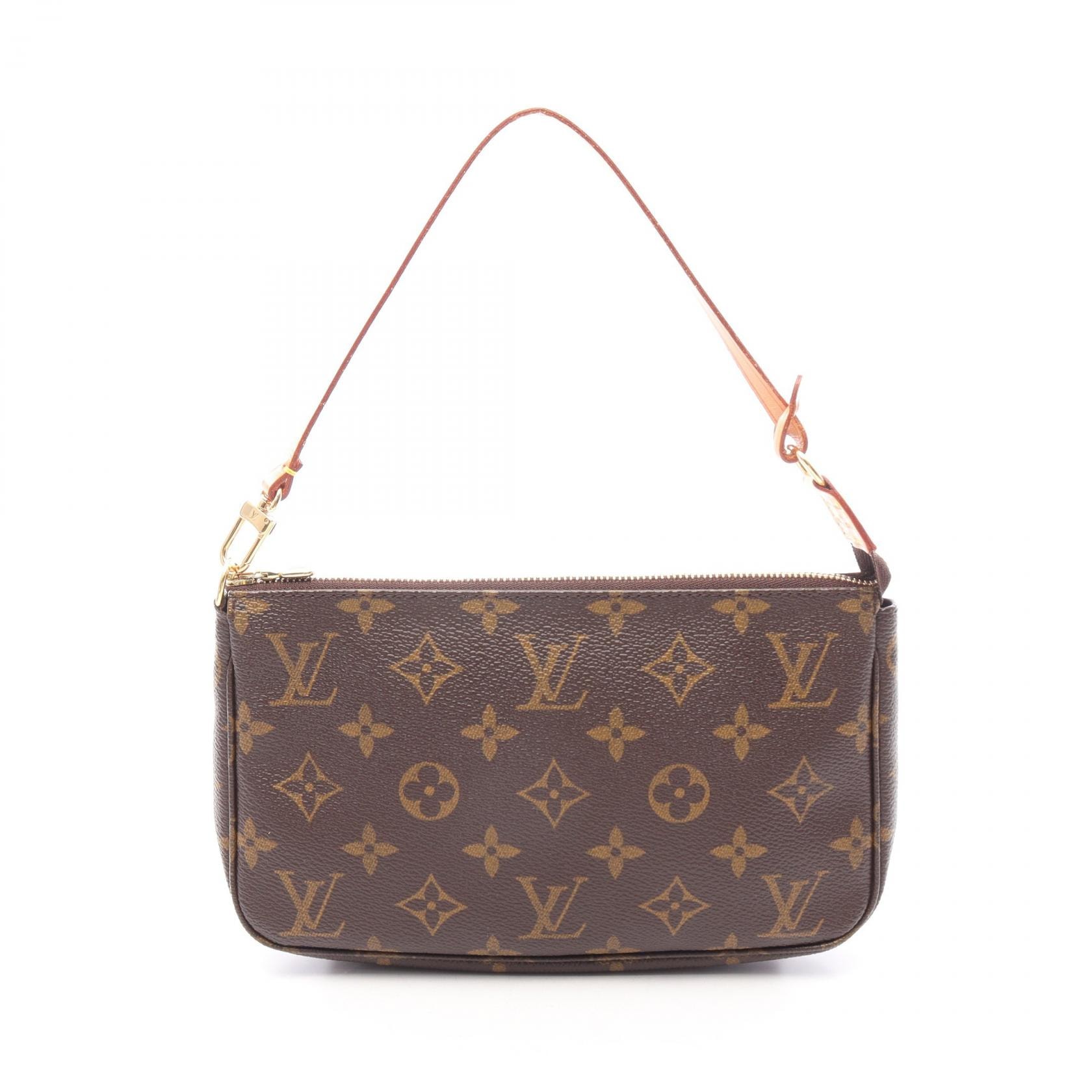 ルイ・ヴィトン LOUIS VUITTON ポシェットアクセソワール モノグラム ハンドバッグ バッグ PVCコーティングキャンバス レザー レディース ブラウン系 M51980 【中古】