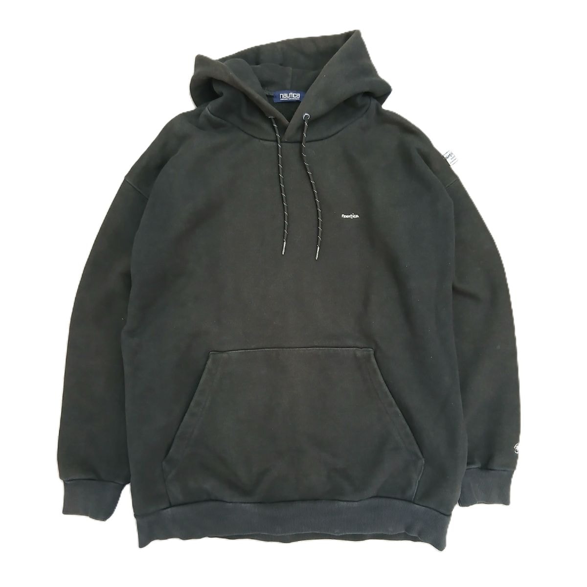 【値下げ】NAUTICA ノーティカ ""TOO HEAVY"" Fleece Sweat Hoodie パーカー 223-1263 L コットン ブラック メンズ【中古】