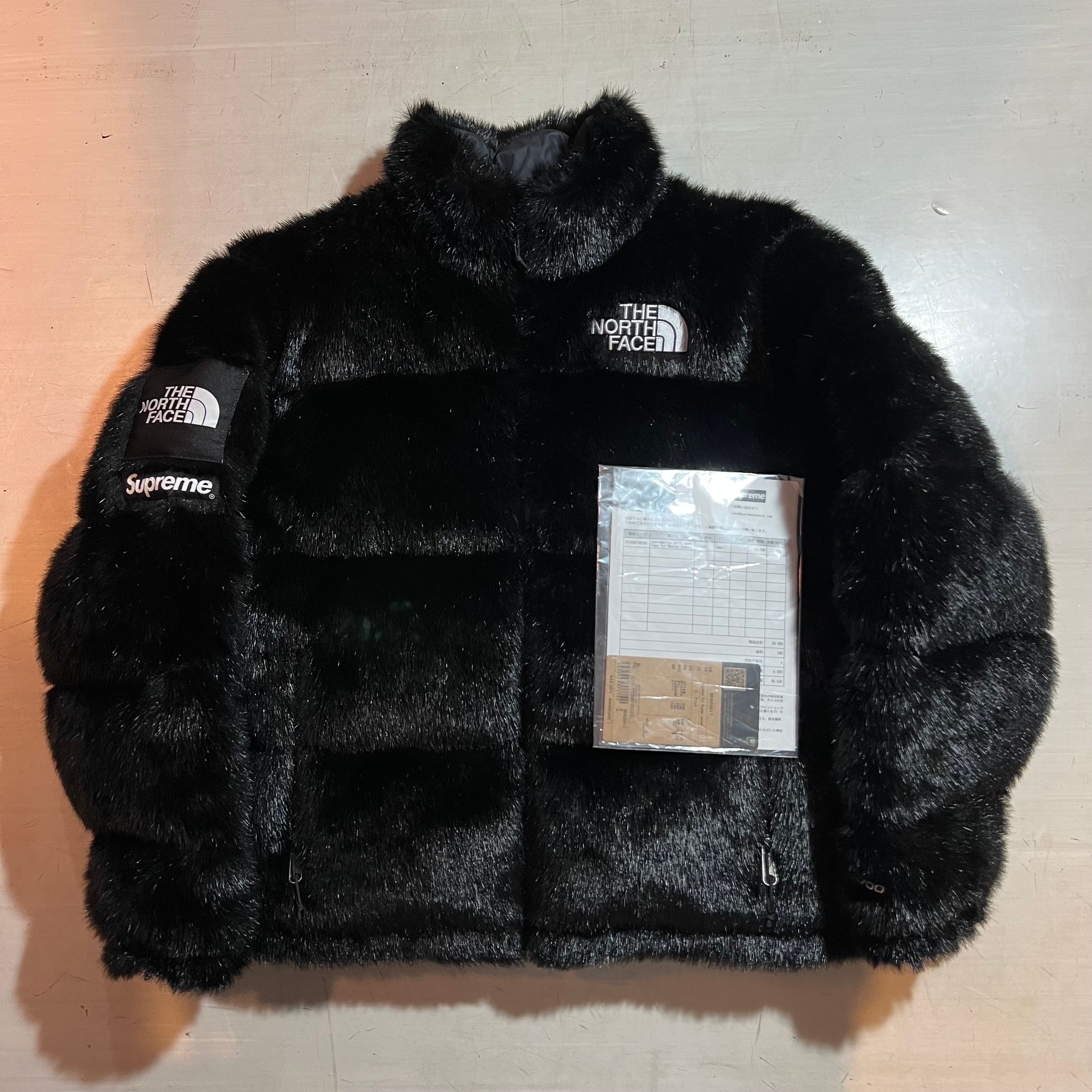 Supreme x The North Face Faux Fur Nuptse Jacket "Black"