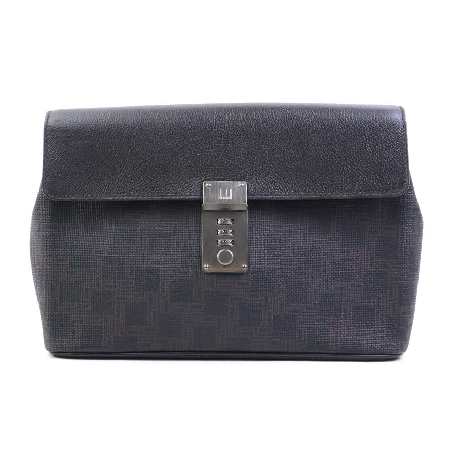 ダンヒル Dunhill セカンドバッグ PVCコーティングキャンバス/レザー ブラウン メンズ【中古】 h31677a