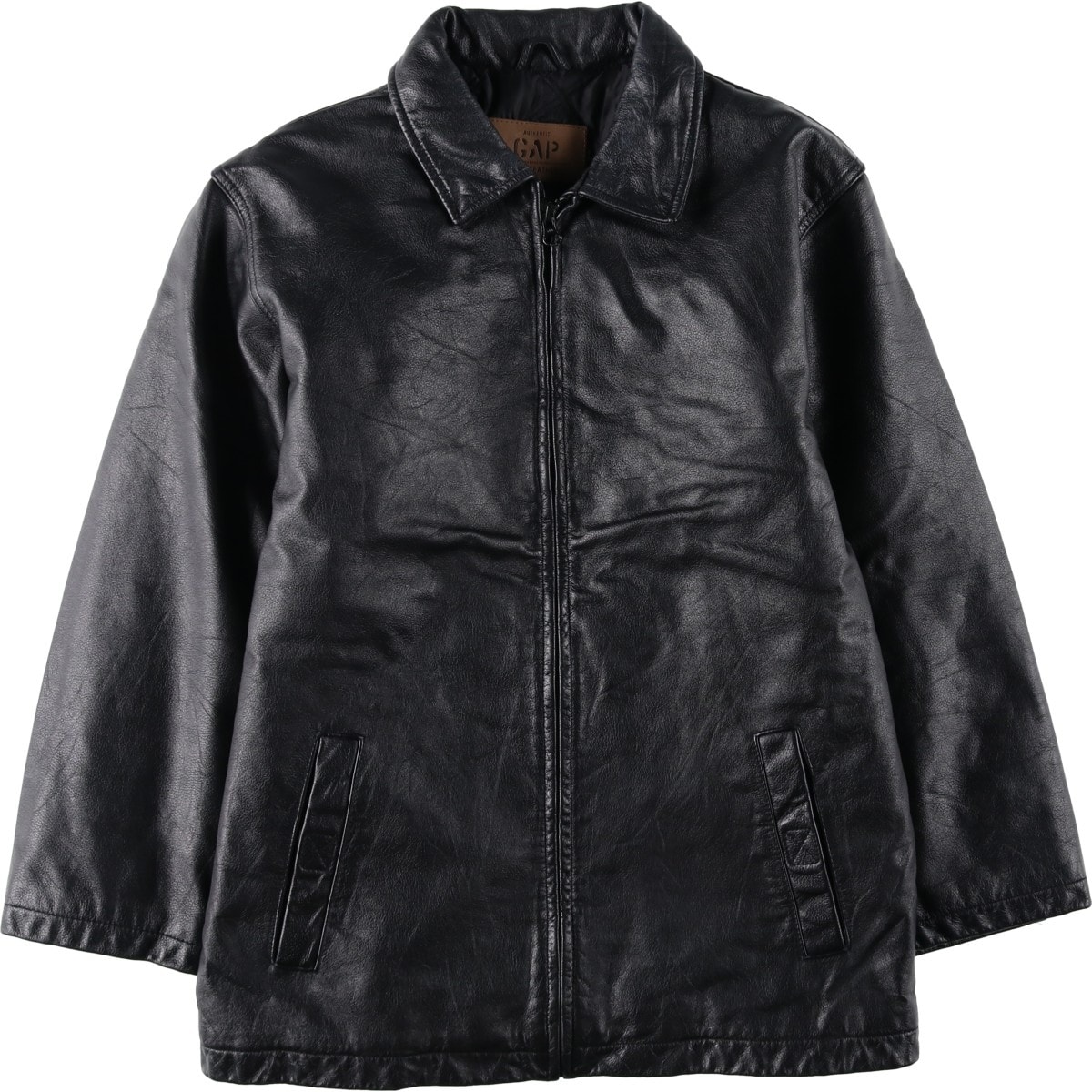 古着 ギャップ GAP FINE LEATHER スイングトップタイプ 中綿入り レザーブルゾンジャケット レディースXXL相当/eaa637780