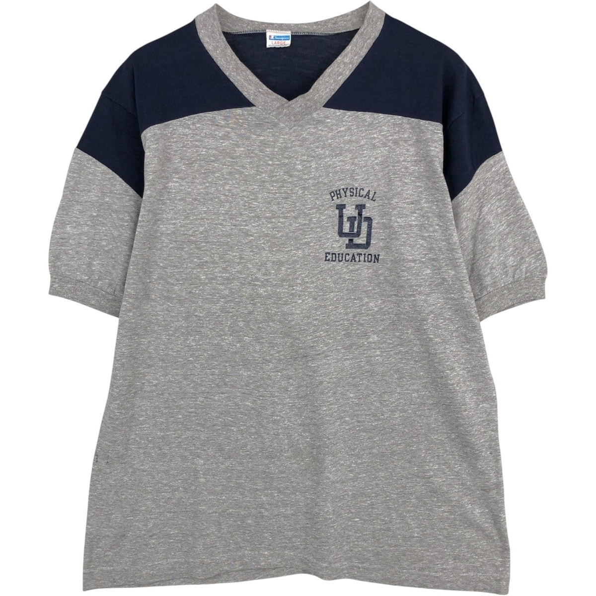 古着 70年代 チャンピオン Champion バータグ VネックTシャツ USA製 メンズL相当 ヴィンテージ/eaa623128