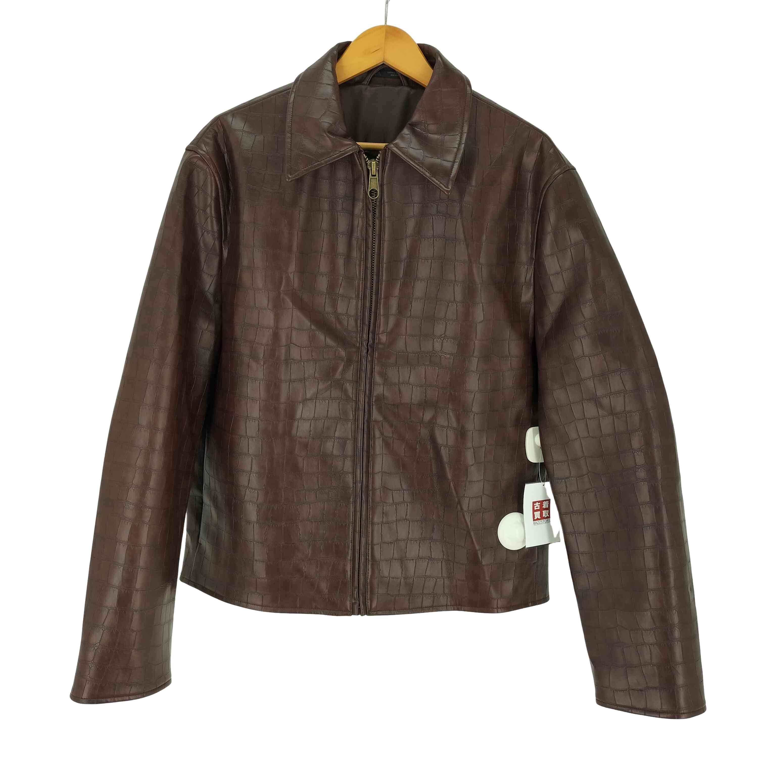 EMBOSSED FAUX LEATHER JACKET【1143808998434】