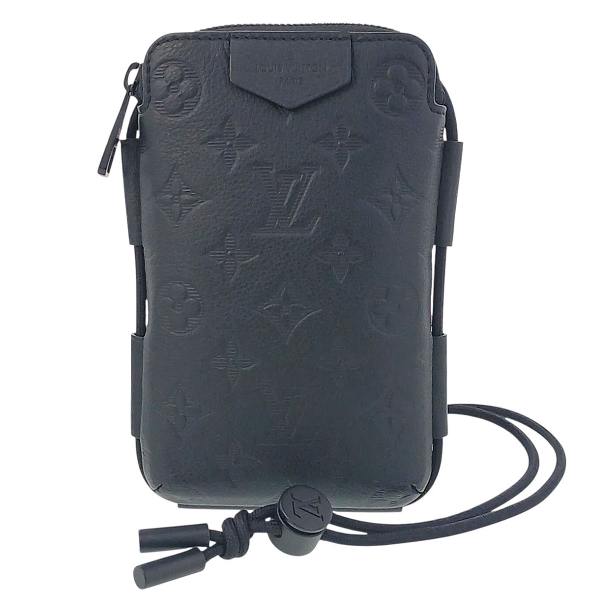 Louis Vuitton Lace Up Pouch Monogram Shadow "Noir"