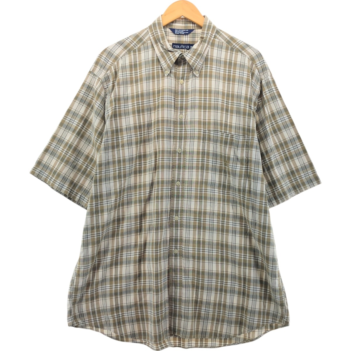 古着 90年代 ノーティカ NAUTICA 半袖 ボタンダウン チェックシャツ メンズXL相当 ヴィンテージ/eaa543769