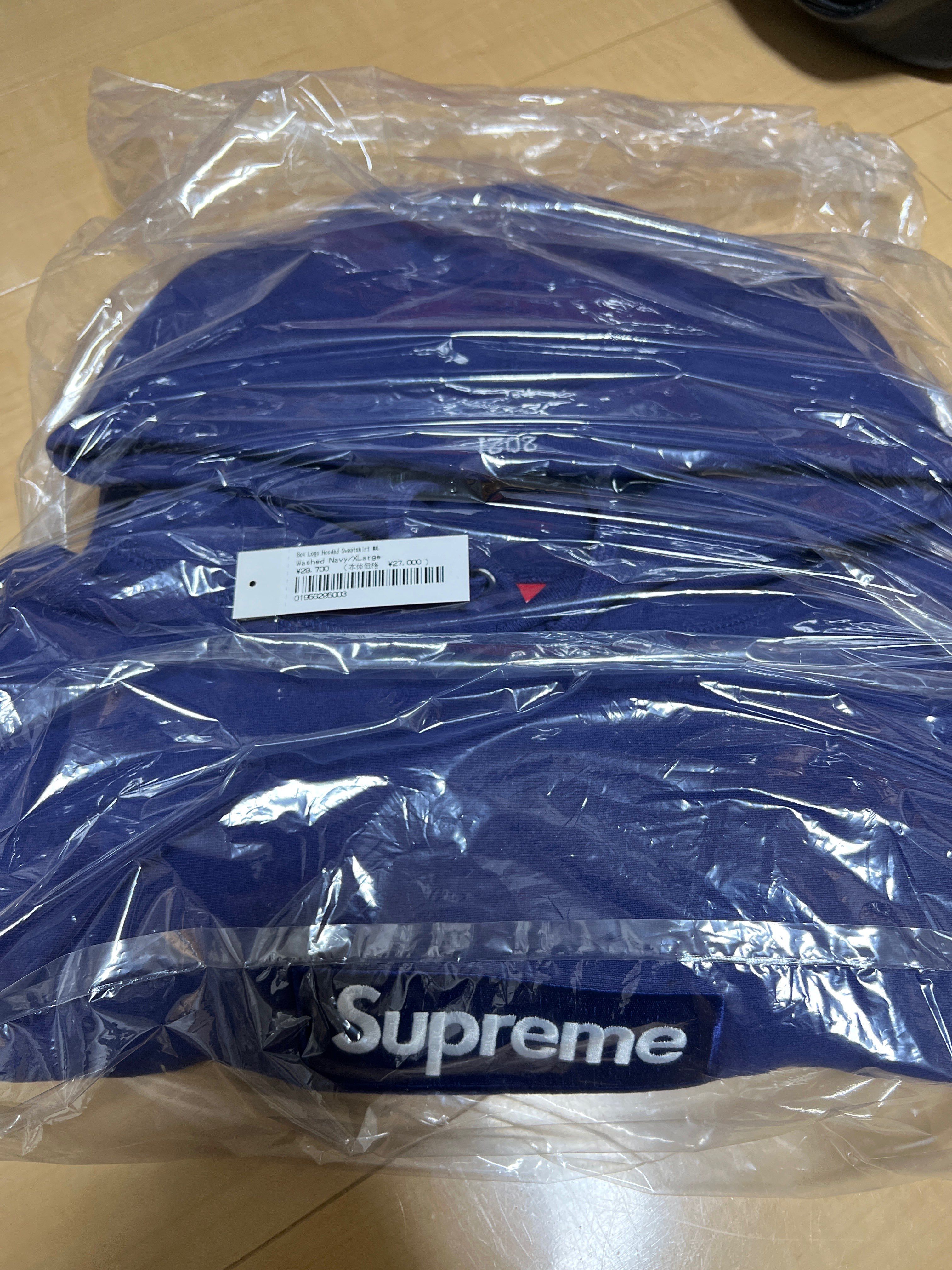 Supreme Box Logo Hooded Sweatshirt "Washed Navy" (21FW)