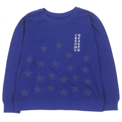 Chrome Hearts Scroll Logo & Stars Crewneck "Blue"