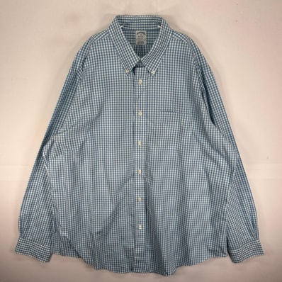 古着 ブルックスブラザーズ Brooks Brothers 長袖シャツ 胸ポケ 2XL ブルー系 チェック メンズ