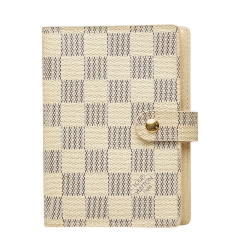 ルイ ヴィトン ダミエ アズール アジェンダPM 手帳カバー R20706  ホワイト PVC レザー レディース LOUIS VUITTON 中古