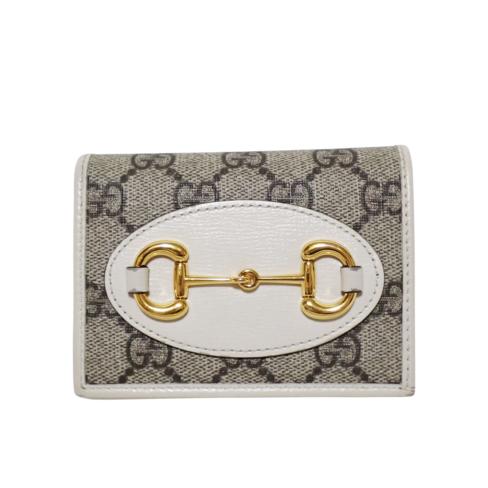 GUCCI グッチ GG スプルーム ホースビット 1955 ベージュ レディース 二つ折り財布