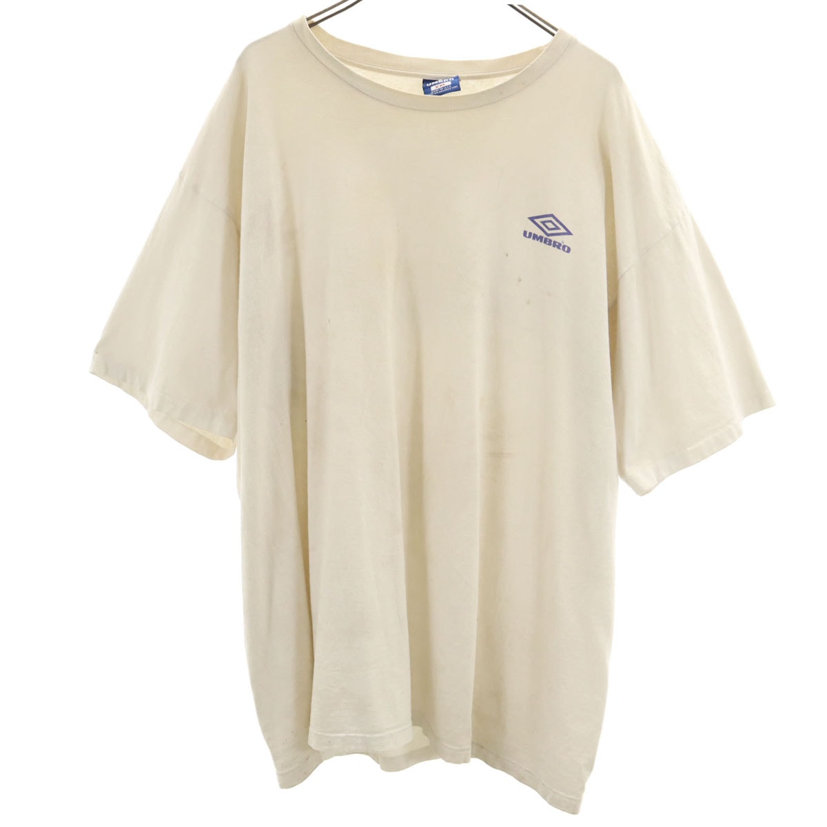 umbro アンブロ 90s USA製 オールド 半袖 Tシャツ XXL クリーム系 ビッグサイズ バックプリント