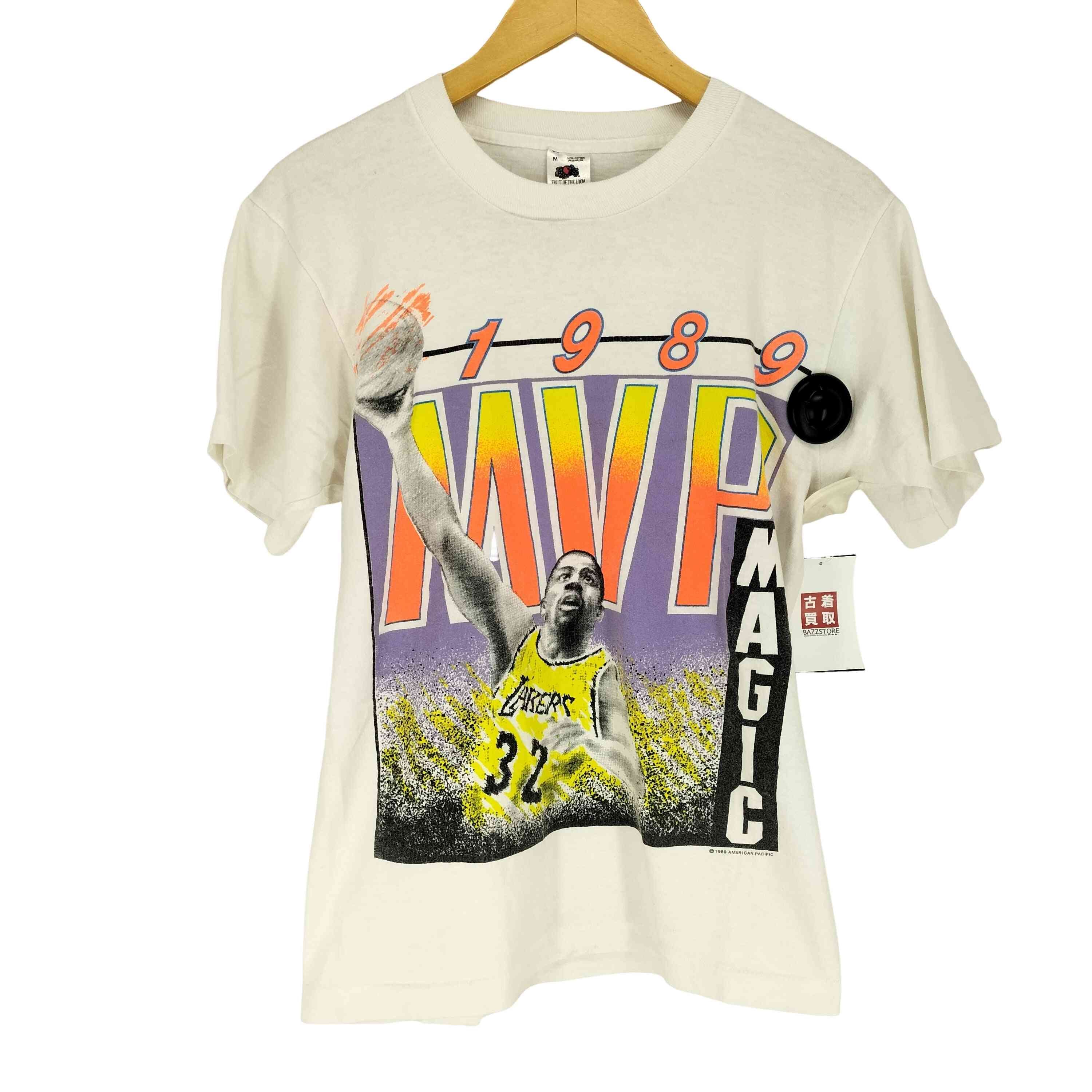 ?1989 USA製 袖裾シングル MVP フロントプリントクルーネックTシャツ【1137707987361】