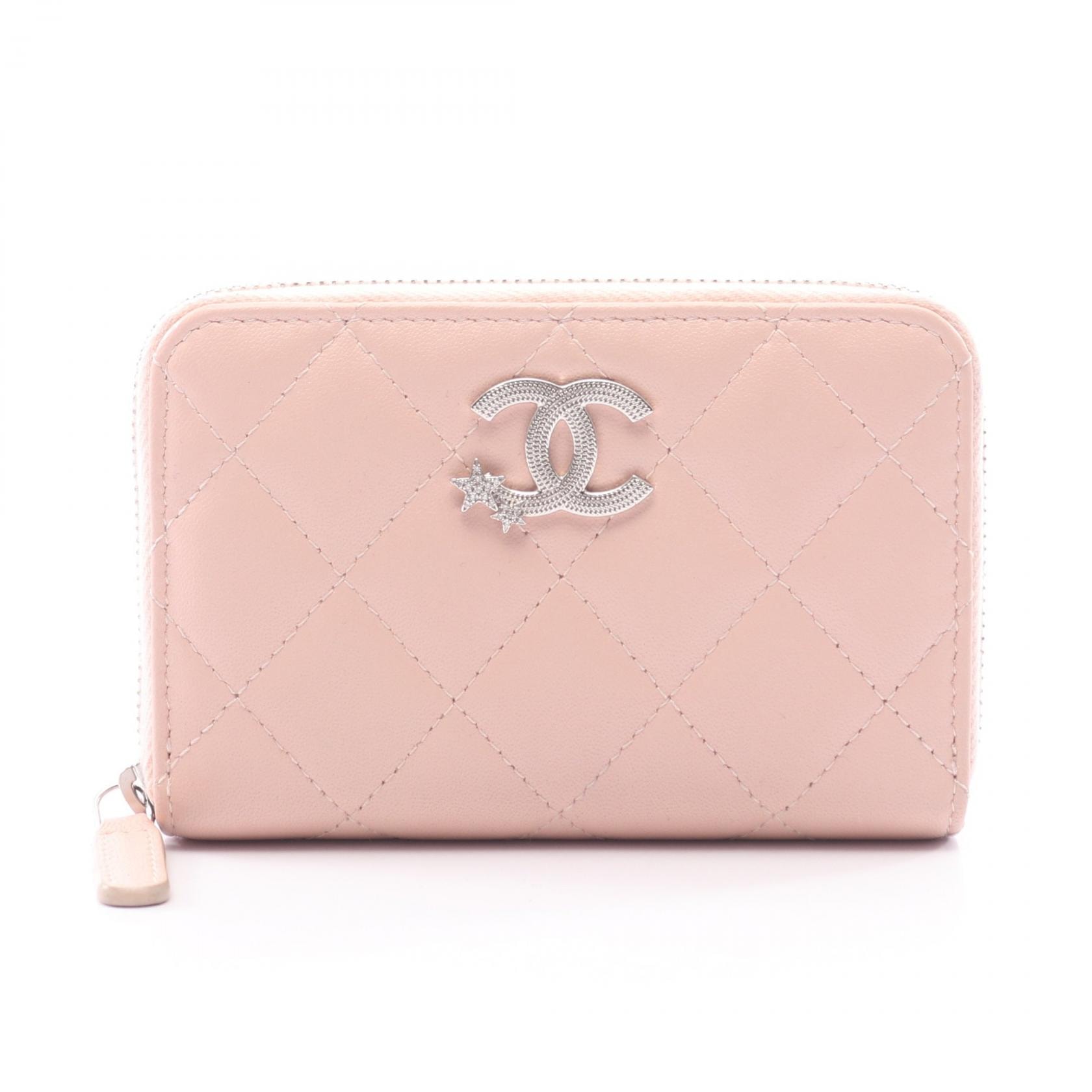 シャネル CHANEL マトラッセ ココマークスター ラウンド財布 財布 レザー レディース ピンク系 AP3728 【中古】