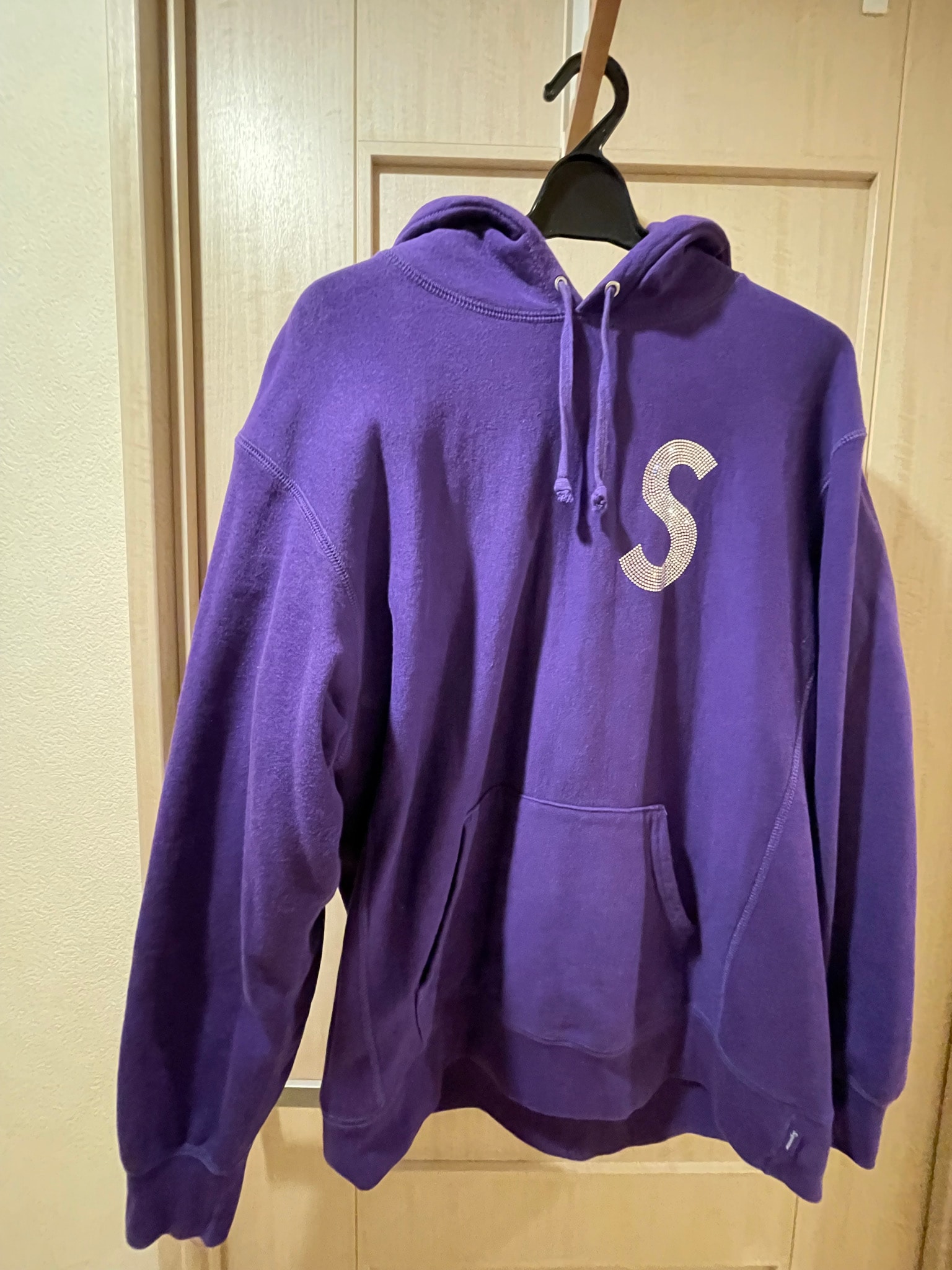 Supreme x Swarovski S Logo Hooded Sweatshirt "Purple"