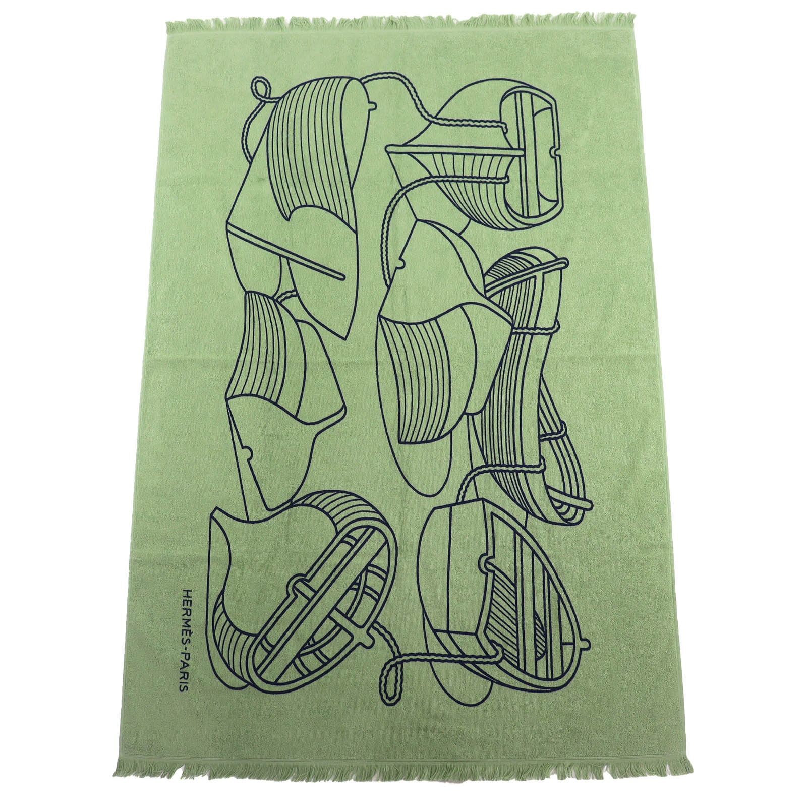 未使用品 エルメス ヨッティング プラージュ テレサ ビーチタオル グリーン