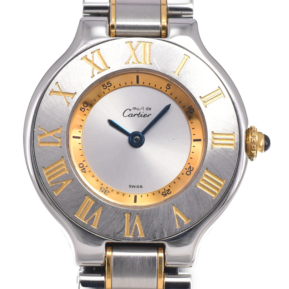 カルティエ CARTIER W10073R6 マスト21 ヴァンティアン SM シルバー クォーツ レディース 良品 腕時計 N#150742