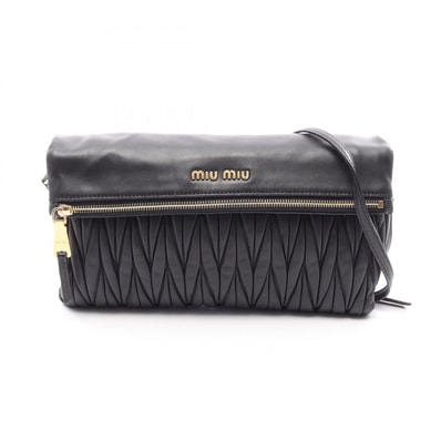ミュウ ミュウ Miu Miu MATELASSE マテラッセ ショルダーバッグ バッグ レザー レディース ブラック系 【中古】
