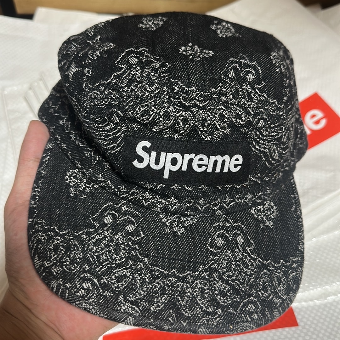 Supreme Bandana Jacquard Denim Camp Cap "Indigo" (25SS)