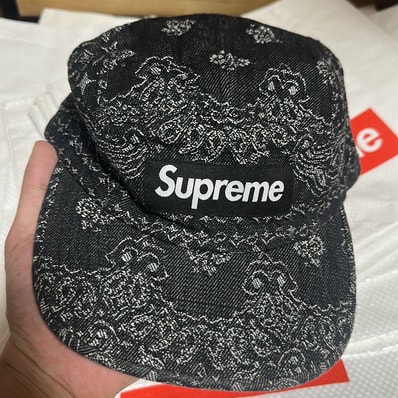 Supreme Bandana Jacquard Denim Camp Cap "Indigo" (25SS)