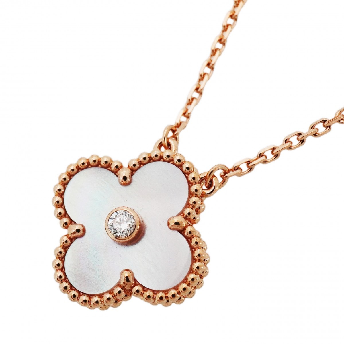 ★SALE【6jcb0574】ヴァンクリーフ&アーペル ネックレス ヴィンテージ アルハンブラ 2025年クリスマス限定 1PD K18PG ピンクゴールド ダイヤモンド ピンクマザーオブパール【中古】レディース