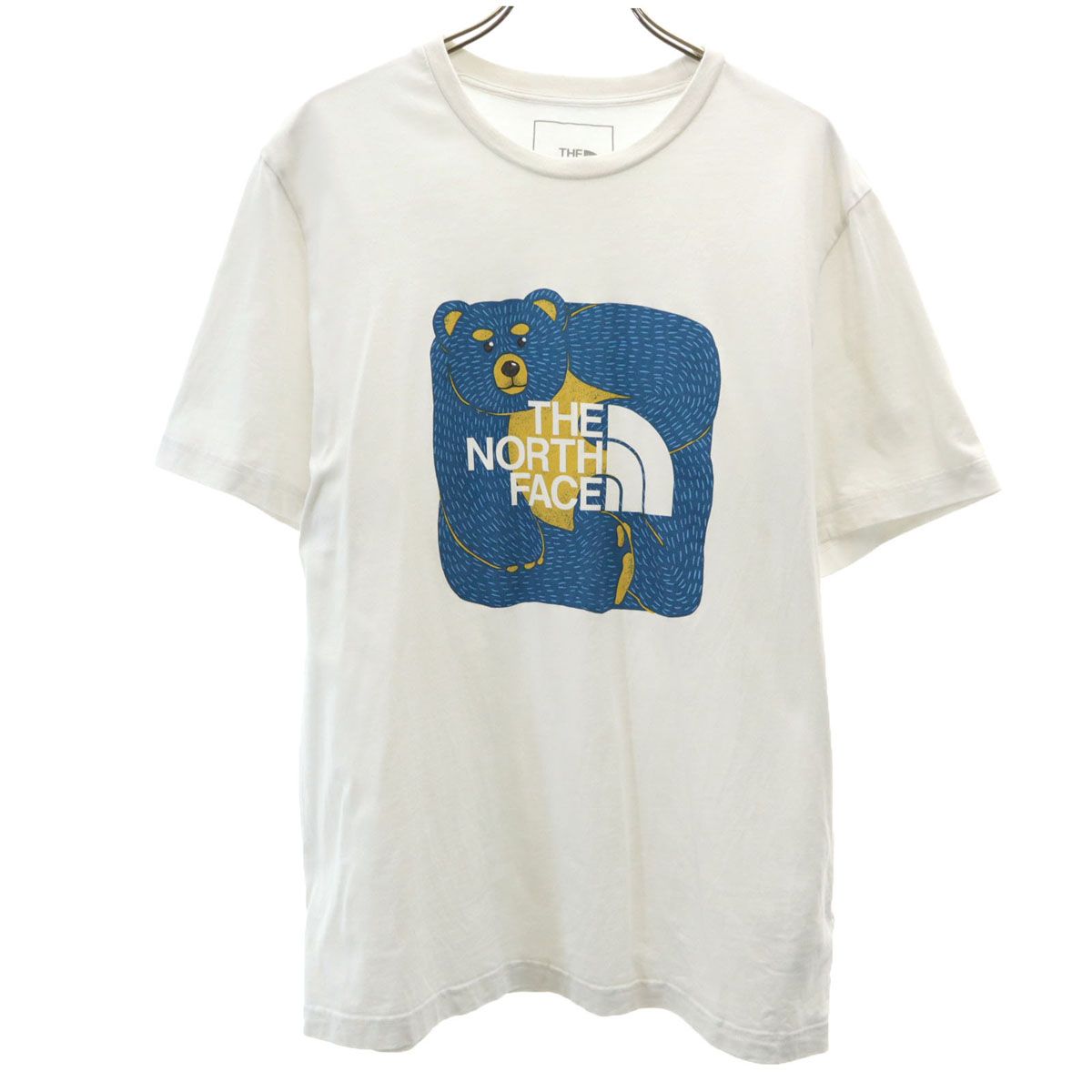THE NORTH FACE ザノースフェイス ベア プリント 半袖 Tシャツ XL オフホワイト アウトドア NF0A4UDM ユニセックス